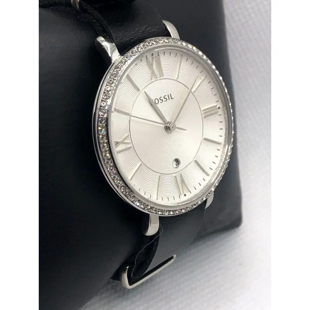Fossil ES3545 Women Leather Analog Silver Dial Quartz Watch W/ Custom Band LP239
